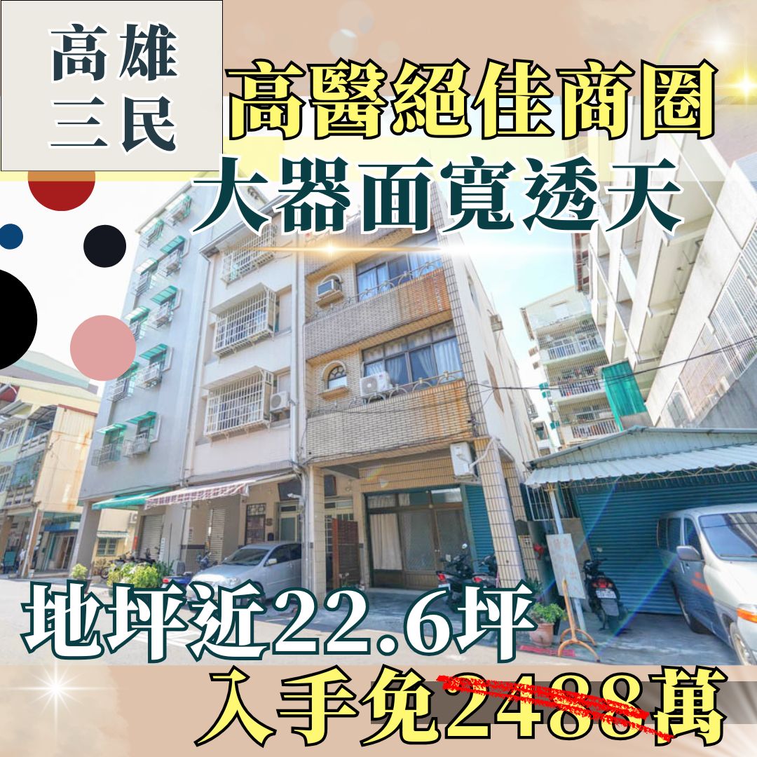 高醫★邊間採光面寬透天的第1張圖片